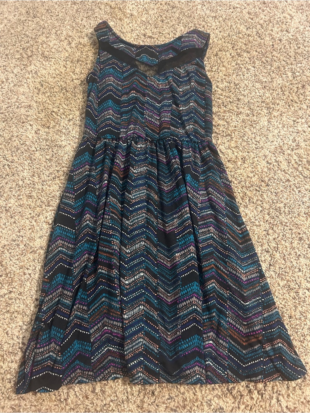 Women’s xhilaration xs dress striped pretty like new blue black yellow orange